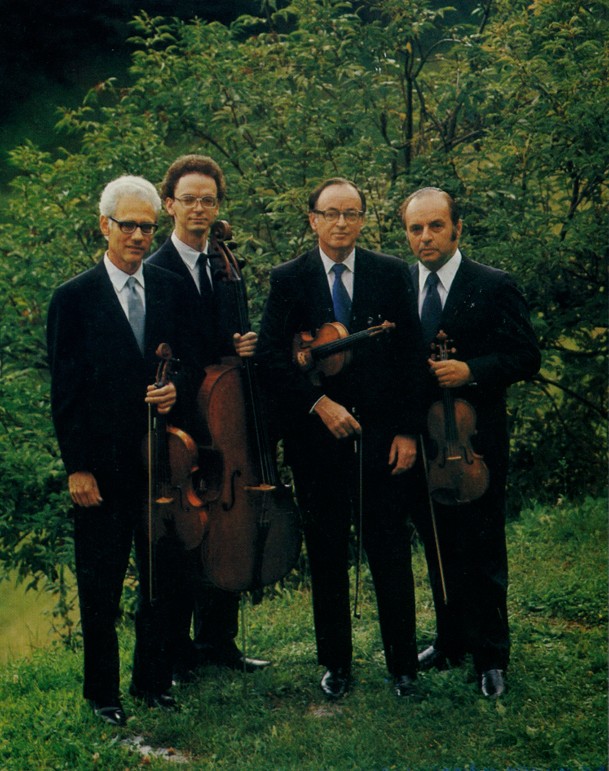 A photograph of the LaSalle Quartet in the late 1970s: Peter Kamnitzer, Lee Fiser, Walter Levin and Henry Meyer.