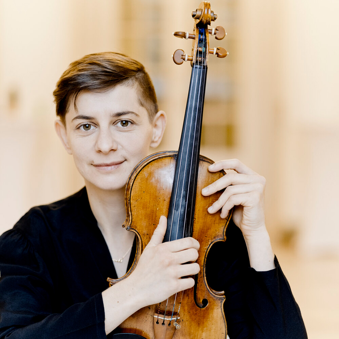 A portrait of Alexandra Kazovsky.