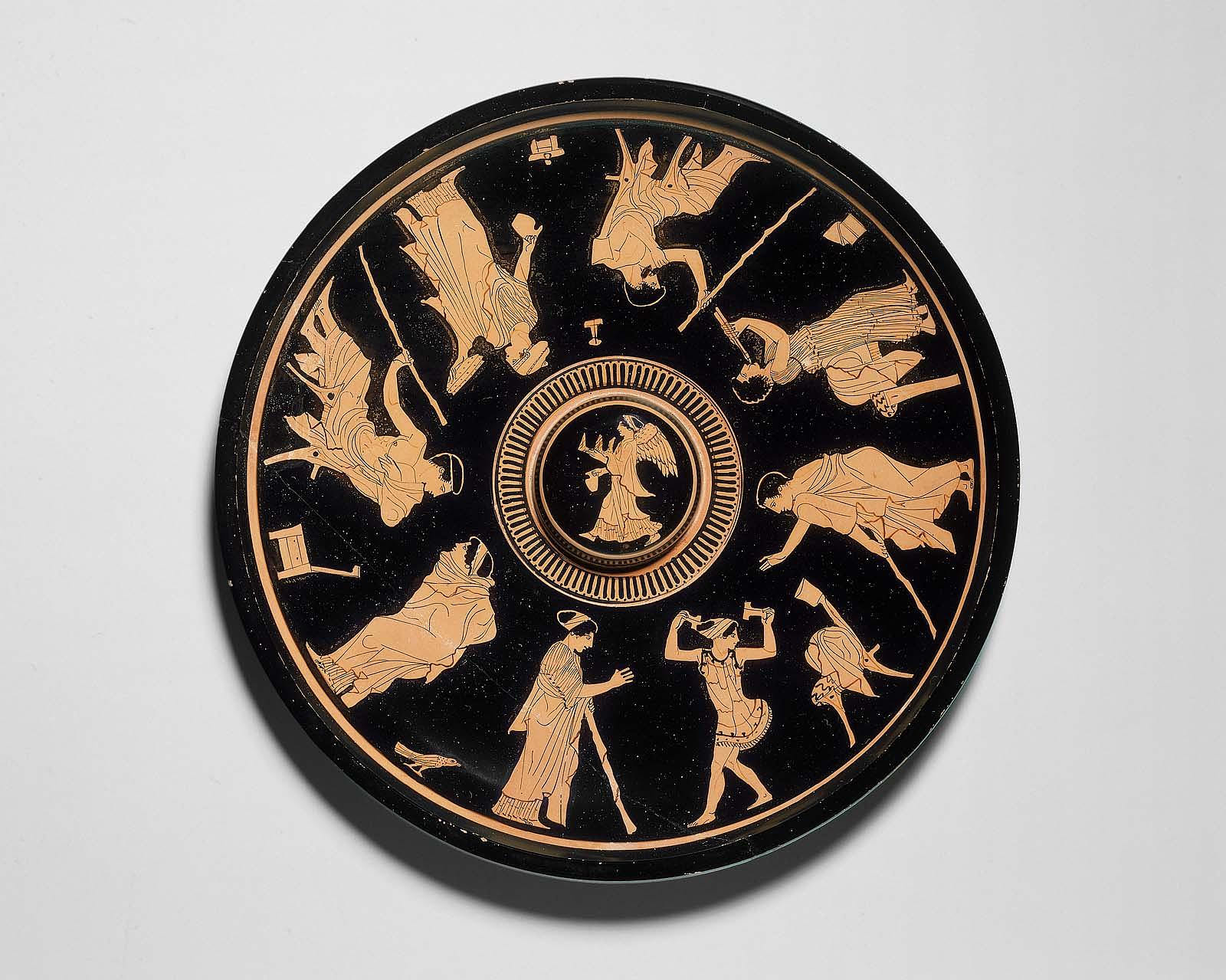 A red-figure scene of music and dance by the Phiale Painter, ca. 430 B.C.E. Boston Museum of Fine Arts.
